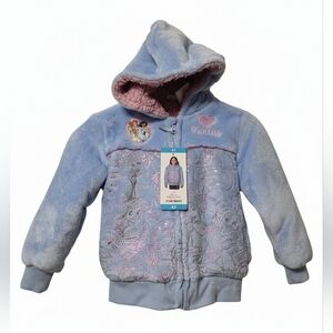 Blue Hooded Jacket with Princess Design